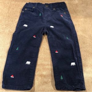 Janie and Jack Navy Connor Holiday Corduroy Pants